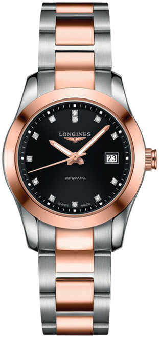 LONGINES Conquest Classic Black & Diamond Dial Women'S Luxury Watch L2.285.5.58.7 Image 1