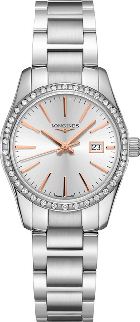LONGINES Conquest Classic Diamond Bezel Women'S Watch L2.286.0.72.6 Image 1