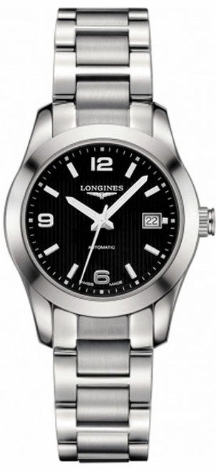 LONGINES Conquest Black Dial Steel 29.5Mm Women'S Watch L2.285.4.56.6 Image 1 LONGINES Conquest Black Dial Steel 29.5Mm Women'S Watch L2.285.4.56.6 Image 1