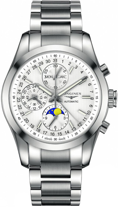 LONGINES Conquest Classic Automatic Chronograph Silver Dial Men'S Watch L2.798.4.72.6 Image 1 LONGINES Conquest Classic Automatic Chronograph Silver Dial Men'S Watch L2.798.4.72.6 Image 1