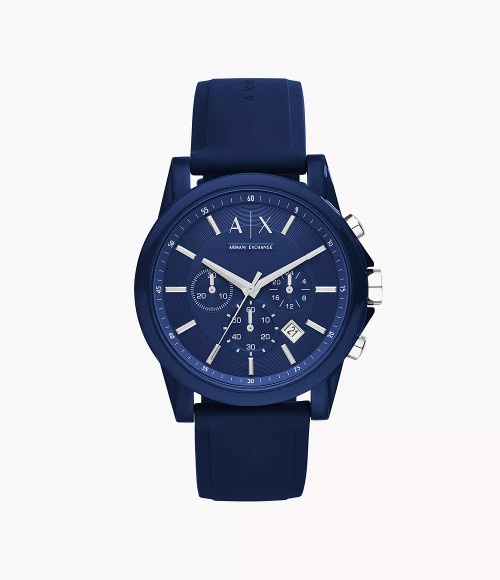 ARMANI EXCHANGE Chronograph Blue Silicone Watch Ax1327 Image 1