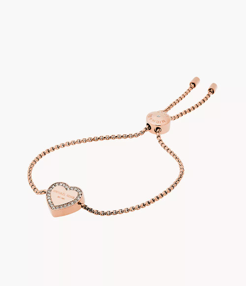 MICHAEL KORS Logo Rose Gold-Tone Slider Bracelet Mkj5391791 Image 1