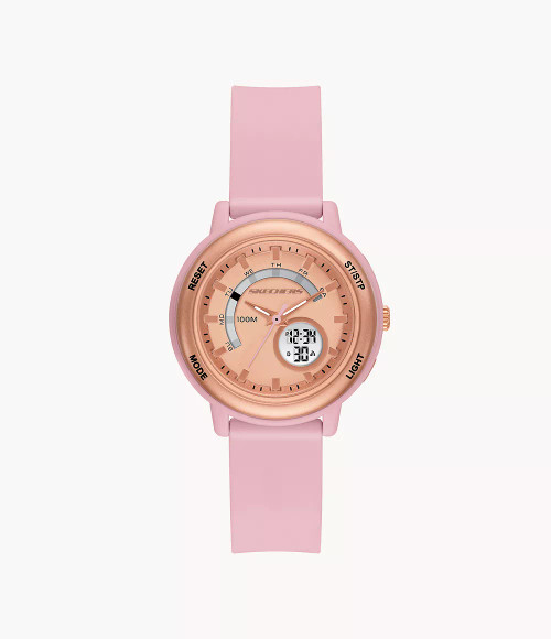 SKECHERS Salerno Analog-Digital Blush Silicone Watch Sr6329 Image 1 SKECHERS Salerno Analog-Digital Blush Silicone Watch Sr6329 Image 1