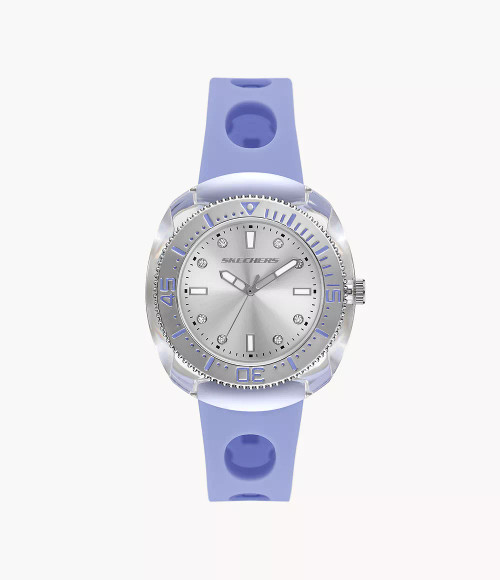 SKECHERS Palmera Three-Hand Purple Silicone Watch Sr6321 Image 1