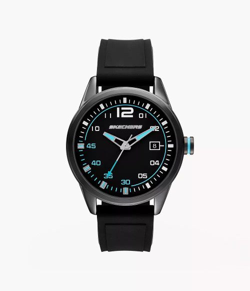 SKECHERS Slauson Three-Hand Date Black Silicone Watch Sr5236 Image 1
