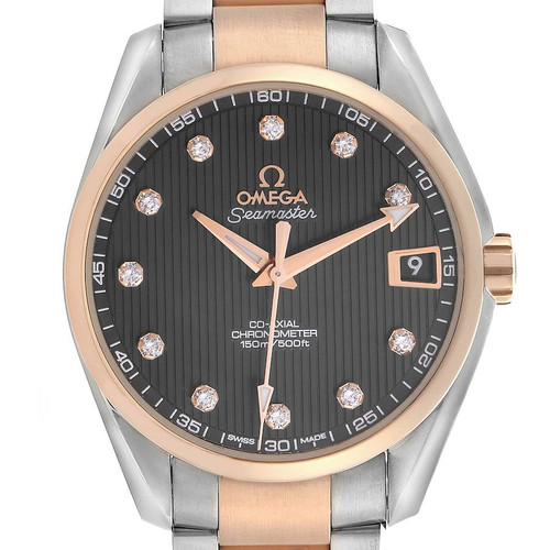 OMEGA Aqua Terra Steel Rose Gold Diamond Mens Watch 231.20.39.21.51.002 Image 1