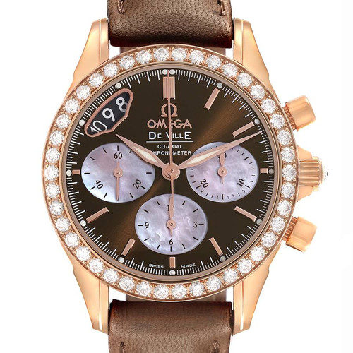 OMEGA Deville Coaxial Rose Gold Diamond Ladies Watch 422.58.35.50.13.001 Image 1