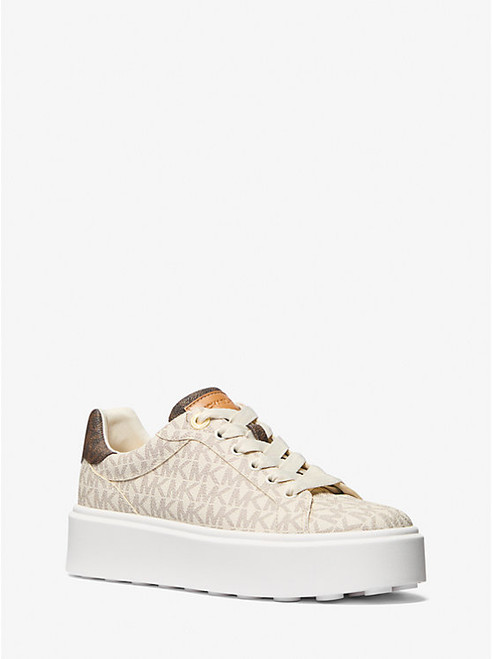 MICHAEL KORS Romey Two-Tone Logo Platform Sneaker VANILLA Image 1
