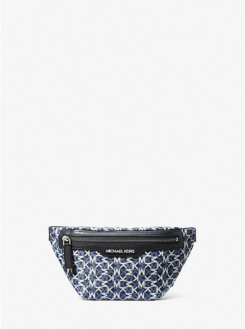 MICHAEL KORS Lautner Mini Logo Print Sling Pack NAVY Image 1
