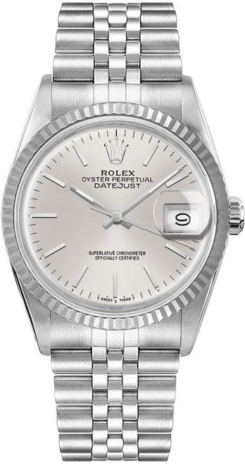 ROLEX Datejust 36 Silver Index Dial Unisex Watch 16014 Image 1
