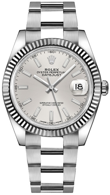 ROLEX Datejust 41 Silver Dial Oyster Bracelet Watch 126334-0003 Image 1