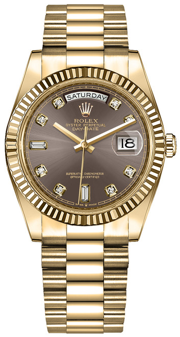 ROLEX Day-Date 36 Dark Grey Dial Unisex Watch 128238-0022 Image 1