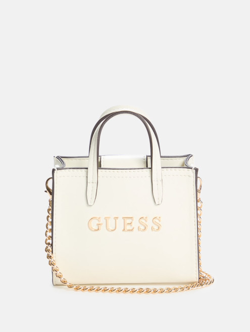 GUESS Irvington Micro Tote - White