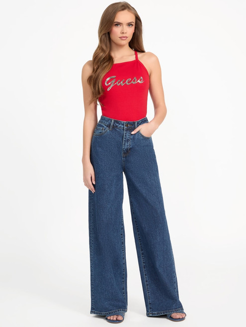 GUESS Pia Rhinestone Tank RED Image 1