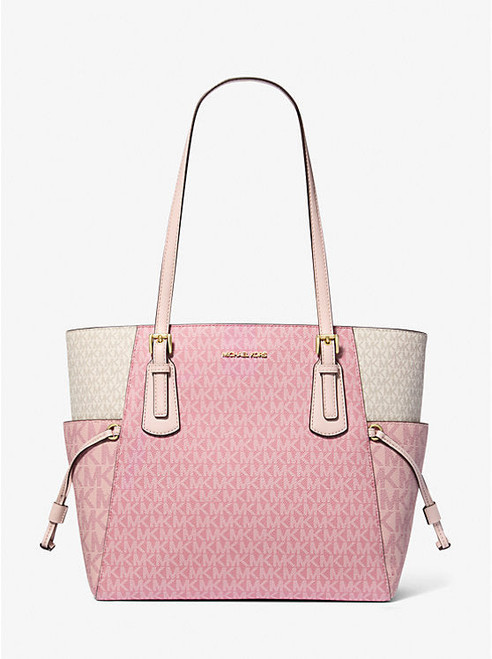 MICHAEL KORS  Voyager Large Color-Block Signature Logo Tote Bag - Pwd Blsh Mlt