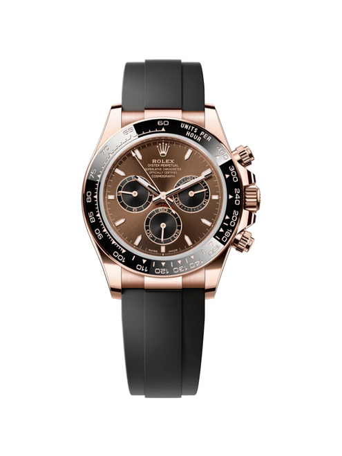 ROLEX Cosmograph Daytona 40mm Everose Gold Ceramic Bezel Chocolate Index Dial Oysterflex - 126515LN
