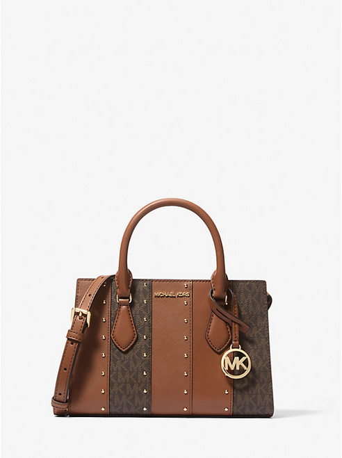 MICHAEL KORS  Sheila Small Studded Patchwork and Signature Logo Satchel