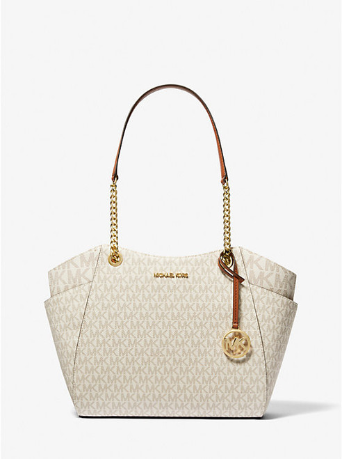 MICHAEL KORS  Jet Set Large Signature Logo Shoulder Bag - Vainilla (Arriving In Delhi)