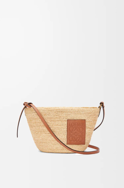 LOEWE Slit Pochette Bag In Raffia And Calfskin