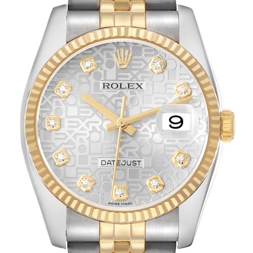 ROLEX Datejust Steel Yellow Gold Anniversary Diamond Dial Mens Watch 116233 Image 1