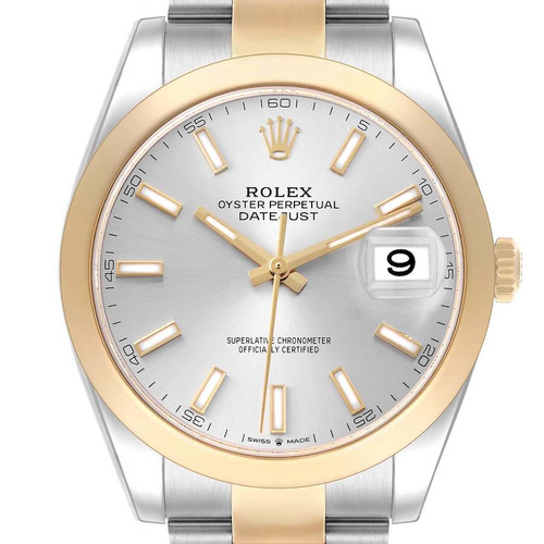 ROLEX Datejust 41 Steel Yellow Gold Silver Dial Mens Watch 126303 Image 1