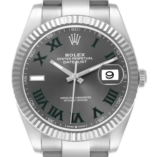 ROLEX Datejust 41 Steel White Gold Wimbledon Dial Mens Watch 126334 Image 1