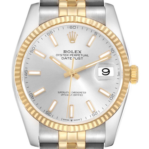 ROLEX Datejust 41 Steel Yellow Gold Silver Dial Mens Watch 126333 Image 1