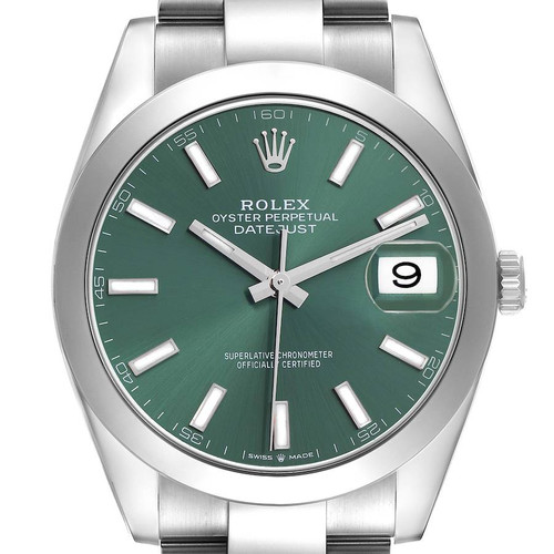 ROLEX Datejust 41 Green Dial Steel Mens Watch 126300 Image 1