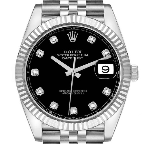 ROLEX Datejust 41 Diamond Dial Steel White Gold Mens Watch 126334 Image 1