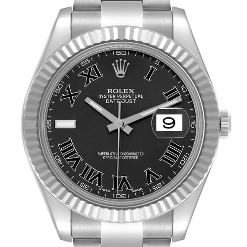 ROLEX Datejust Ii 41Mm Grey Dial Steel White Gold Mens Watch 116334 Image 1