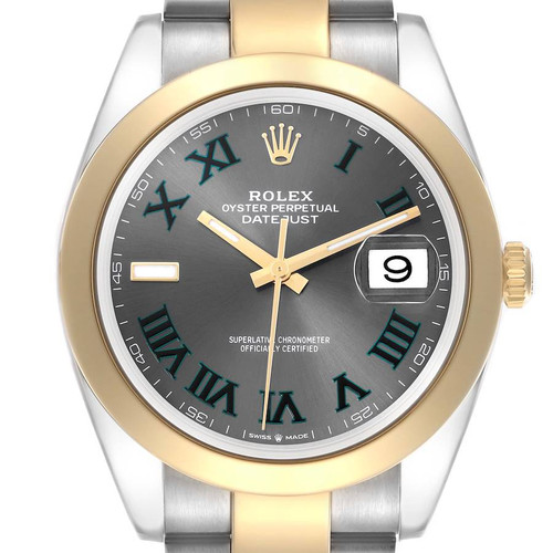 ROLEX Datejust 41 Steel Yellow Gold Wimbledon Dial Mens Watch 126303 Image 1