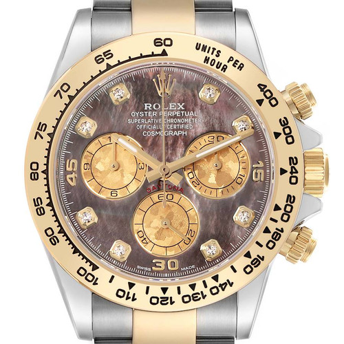 ROLEX Daytona Steel Yellow Gold Mop Diamond Mens Watch 116503 Image 1