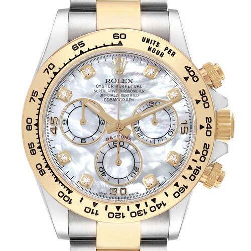 ROLEX Daytona Steel Yellow Gold Mop Diamond Mens Watch 116503 Image 1