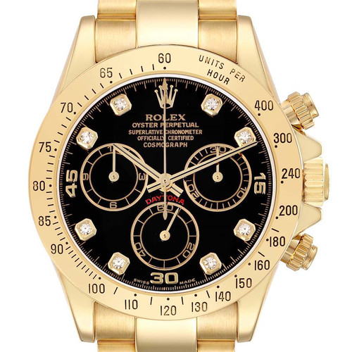 ROLEX Daytona Cosmograph Yellow Gold Black Dial Mens Watch 116528 Image 1