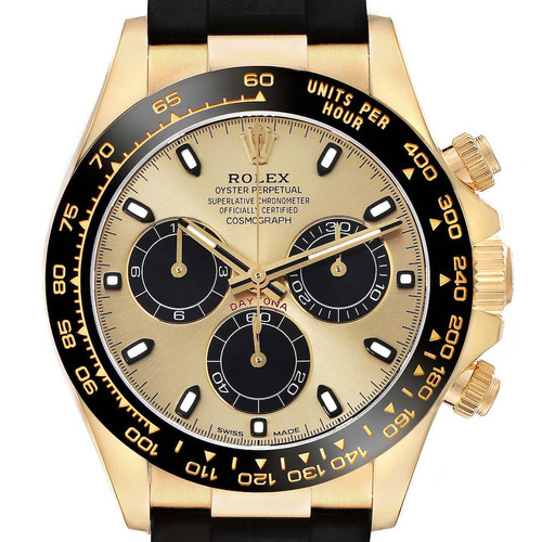 ROLEX Daytona Pikachu Yellow Gold Champagne Dial Mens Watch 116518 Image 1