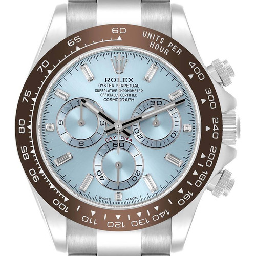 ROLEX Daytona Ice Blue Diamond Dial Platinum Mens Watch 116506 Image 1 ROLEX Daytona Ice Blue Diamond Dial Platinum Mens Watch 116506 Image 1