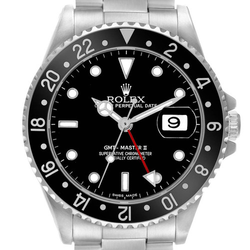 ROLEX Gmt Master Ii Black Bezel Steel Automatic Mens Watch 16710 Image 1