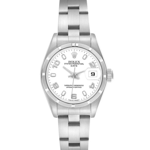 ROLEX Date White Dial Oyster Bracelet Steel Ladies Watch 79190 Image 1