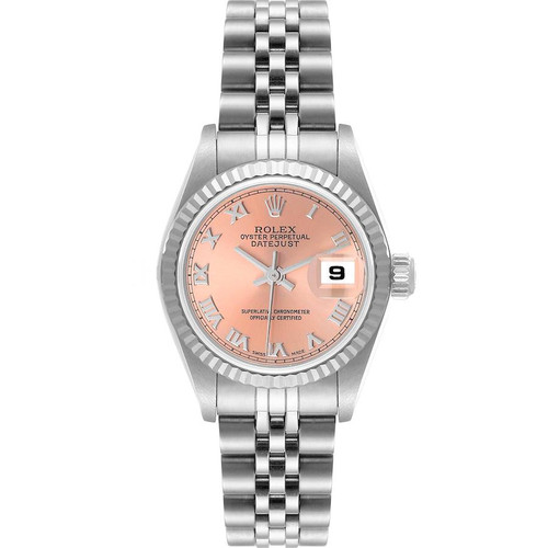 ROLEX Datejust 26 Steel White Gold Salmon Dial Ladies Watch 79174 Image 1