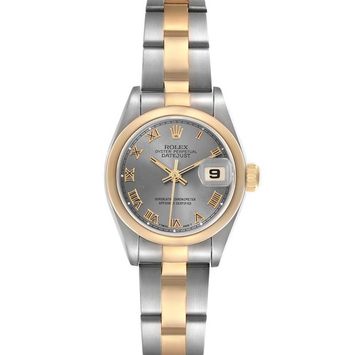 ROLEX Datejust Steel Yellow Gold Slate Dial Ladies Watch 69163 Image 1