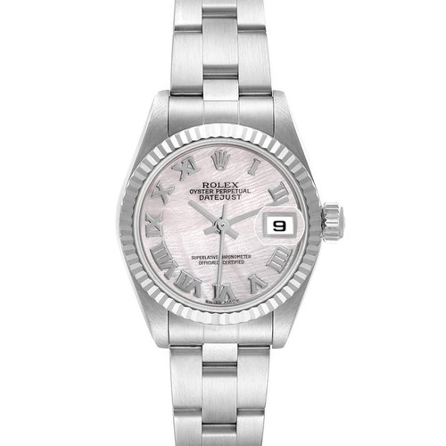 ROLEX Datejust Mother Of Pearl Dial White Gold Steel Ladies Watch 79174 Image 1