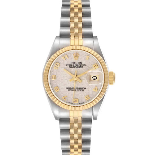 ROLEX Datejust Steel Yellow Gold Ivory Anniversary Ladies Watch 69173 Image 1