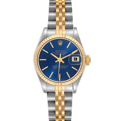 ROLEX Datejust Steel Yellow Gold Blue Dial Automatic Ladies Watch 69173 Image 1
