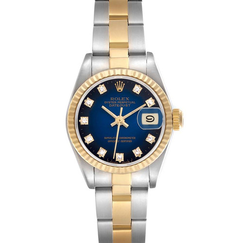 ROLEX Datejust Steel Yellow Gold Vignette Diamond Dial Ladies Watch 69173 Image 1
