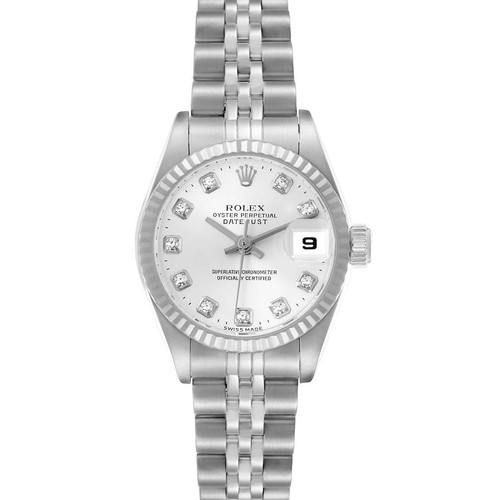 ROLEX Datejust Steel White Gold Diamond Dial Ladies Watch 79174 Image 1