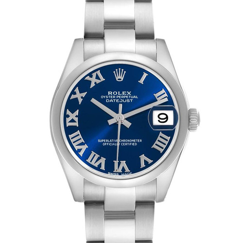 ROLEX Datejust Midsize 31 Blue Roman Dial Ladies Watch 178240 Image 1