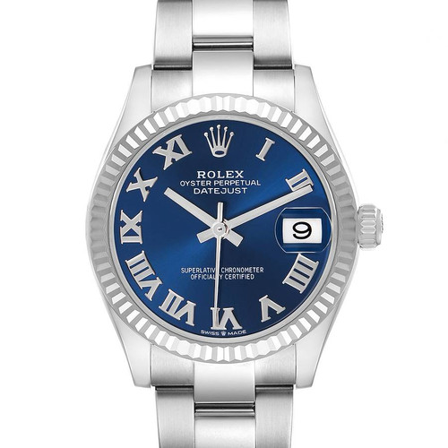 ROLEX Datejust Midsize Steel White Gold Blue Dial Ladies Watch 278274 Image 1