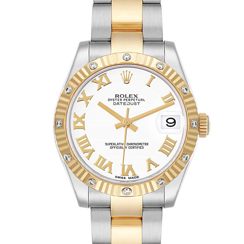 ROLEX Datejust Midsize Yellow Gold Steel Diamond Watch 178313 Image 1