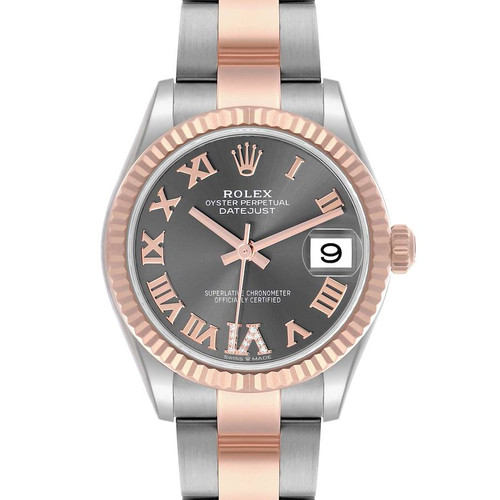 ROLEX Datejust 31 Midsize Steel Rose Gold Slate Diamond Dial Ladies Watch 278271 Image 1