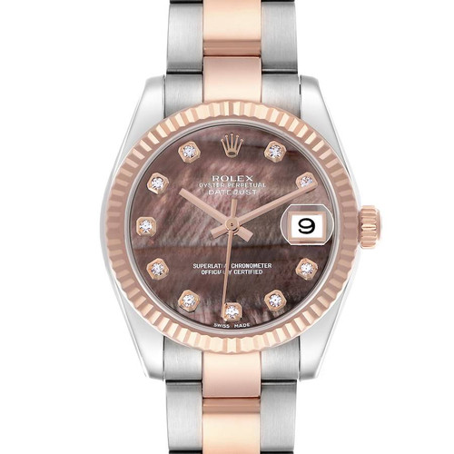 ROLEX Datejust Steel Rose Gold Mother Of Pearl Diamond Ladies Watch 178271 Image 1